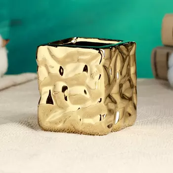 Кашпо для цветов «Патрик», 777.5 см, керамика, золотистое