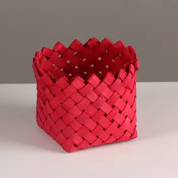 Кашпо плетеное, D14хН11,5см, красный