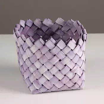 Кашпо плетеное, D14хН11,5см, сиреневый