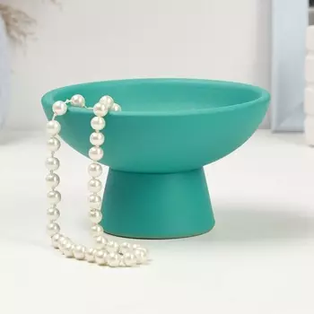 Кашпо для цветов «Кристофер», d=13 см, h=8 см, керамика, бирюзовое