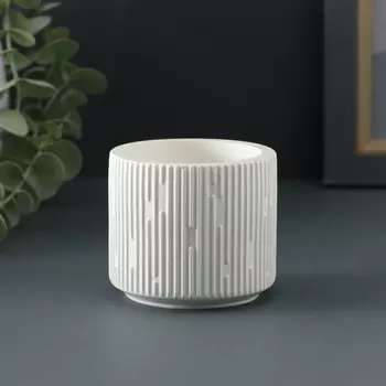 Кашпо для цветов «Линии», 90 мл, 86 см, гипс, белое