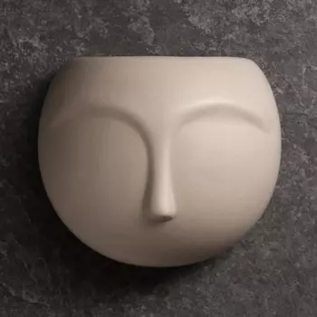 Кашпо для цветов «Силуэт», 12811 см, керамика, подвесное, бежевое