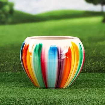 Кашпо "Радуга", керамика, разноцветное, 10 л, Иран