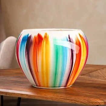 Кашпо "Радуга", разноцветное, керамика, 7.5 л, 1 сорт, Иран