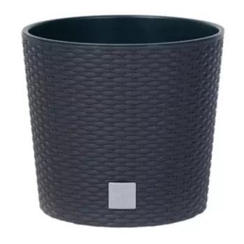 Кашпо RATO ROUND, 2 предмета: внутренняя и наружная ёмкости, 35 и 37,65 л, цвет антрацит