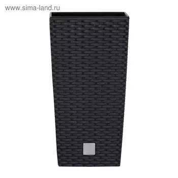 Кашпо RATO SQUARE, 2 предмета: внутренняя и наружная ёмкости, 21 и 49 л, цвет чёрный