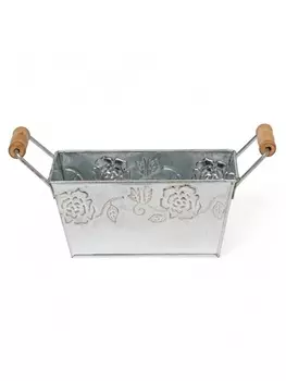 Кашпо с деревянными ручками «Бонсай Альва», 600 мл, металл