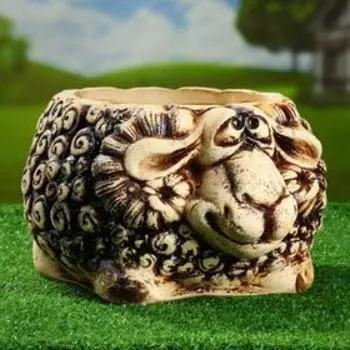 Кашпо садовое "Баран", шамот, 14 л