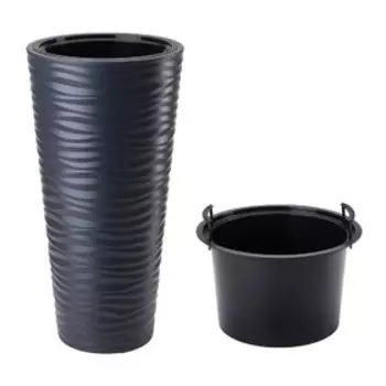 Кашпо SAND SLIM, 2 предмета: внутренняя и наружная ёмкости, 18 и 45 л, цвет серый