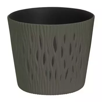 Кашпо SANDY ROUND, 2 предмета: внутренняя и наружная ёмкости, 3 л, цвет серый