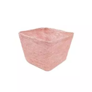 Кашпо, сизаль, квадрат, розовая 10 х 14 х 14 см