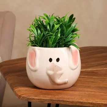 Кашпо "Слоник", разноцветное, керамика, 12 см, 1.2 л, 1 сорт, Иран