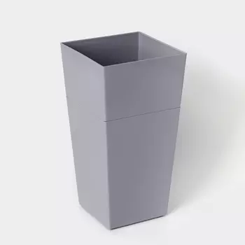 Кашпо со вставкой Астра,1,8 л, l=26 см, d=13/10 см, серое
