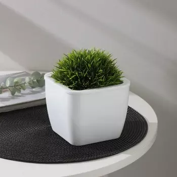 Кашпо для цветов со вставкой «Глянец», 1.2 л (0.8 л), белое