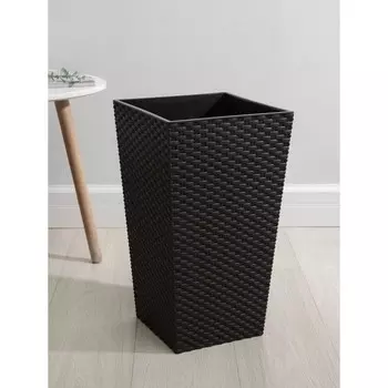 Кашпо для цветов со вставкой «Ротанг», 21 л (11.2 л), коричневое