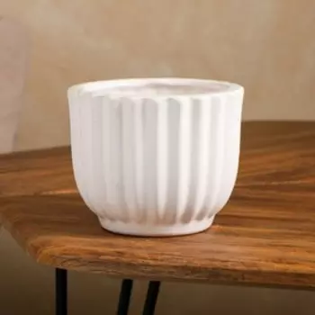 Кашпо "Стандарт", белое, керамика, 0.9 л, 1 сорт, Иран