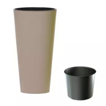 Кашпо TUBUS SLIM, 2 предмета: внутренняя и наружная ёмкости, 35 и 64 л, цвет мокко