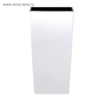 Кашпо URBI SQUARE, 2 предмета: внутренняя и наружная ёмкости, 11 и 26.6 л, цвет белый