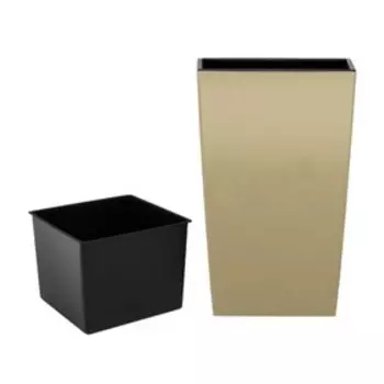 Кашпо URBI SQUARE, 2 предмета: внутренняя и наружная ёмкости, 37 и 91.5 л, цвет кофе