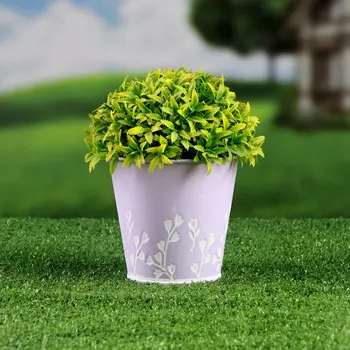 Кашпо «Ведёрко Ландыши», 11.511.510.5 см, лавандовое