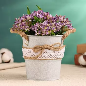 Кашпо «Ведёрко Линдберг», 101011 см, белое