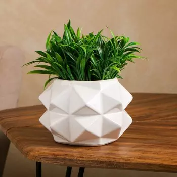 Кашпо "Величие", белое, керамика, 1.2 л, 1 сорт, Иран