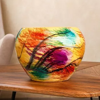 Кашпо "Весна", желтое, керамика, 7 л, 1 сорт, Иран