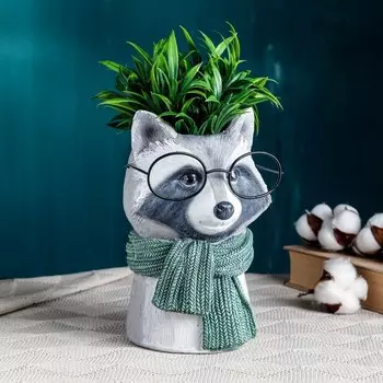 Ваза «Енот в очках», 141422 см, полистоун
