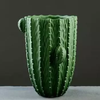 Ваза «Кактус», 1419 см, керамика, зелёная