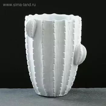 Кашпо - ваза "Кактус" белое 15*19см