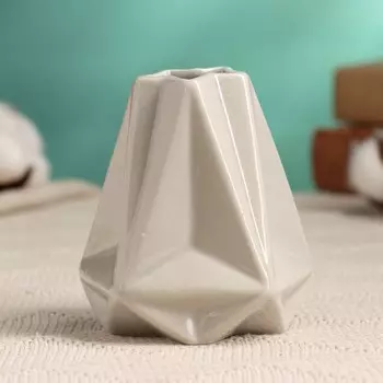 Керамическая ваза декоративная настольная TAKE IT EASY «Ким», для цветов, сухоцветов, 8810 см, серый