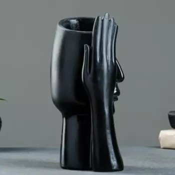 Кашпо - ваза "Лада" черная, 27,7см