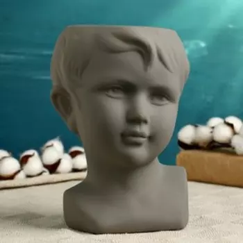 Кашпо - ваза "Перант" серое, 22х15см