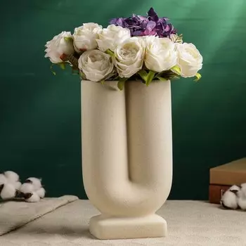 Ваза «Рунда», 2513 см, керамика, бежевая