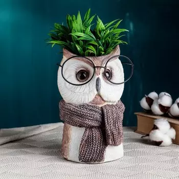 Ваза «Сова в очка», 221414 см, полистоун