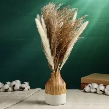 Ваза «Теа», 1510 см, керамика, белая, коричневая