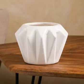 Кашпо "Звезда", белое, керамика, 1.2 л, Иран