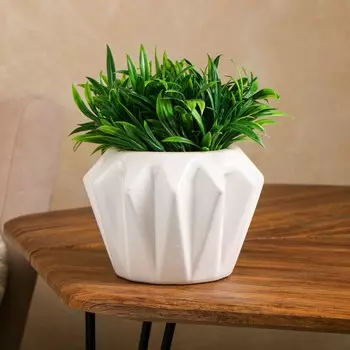 Кашпо "Звезда", белое, керамика, 1.2 л, Иран