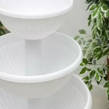 Каскад для цветов IDEA «Ливия», 3 яруса, 20 л, пластик, белый мрамор