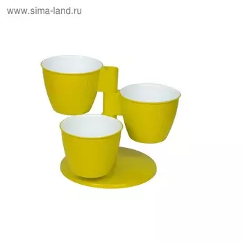 Каскад из 3х горшков с вкладками «Пирамида», цвет фисташковый