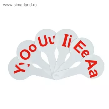 Веер-касса, английские гласные буквы, Calligrata, пакет с европодвесом