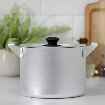 Кастрюля, 2.5 л, металлическая крышка, алюминий