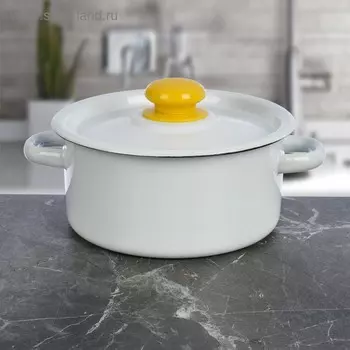 Кастрюля, 2 л, крышка МИКС, цвет белый