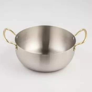 Кастрюля, 30×22×9, толщина 1 мм, 201 марка стали, ручки цвет золотой