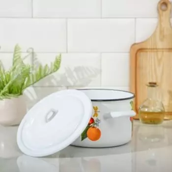 Кастрюля эмалированная, 2,9 л, d=19,5 см, цилиндрическая, рисунок МИКС