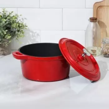 Кастрюля Volcano, 26×20×12,5 см, для подачи, цвет красный