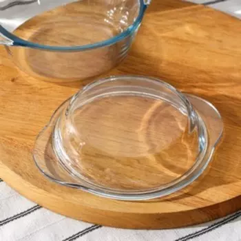 Форма для запекания из жаропрочного стекла Borcam, стеклянная крышка, 840 мл, 430 мл