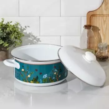 Кастрюля Доляна Garden, 4,5 л, цвет белый