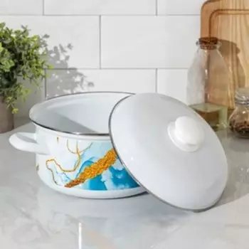 Кастрюля Доляна Ocean, 3 л, цвет белый