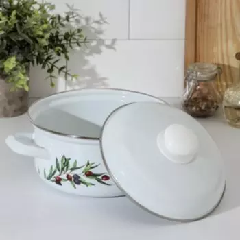 Кастрюля Доляна Olives, 2 л, цвет белый